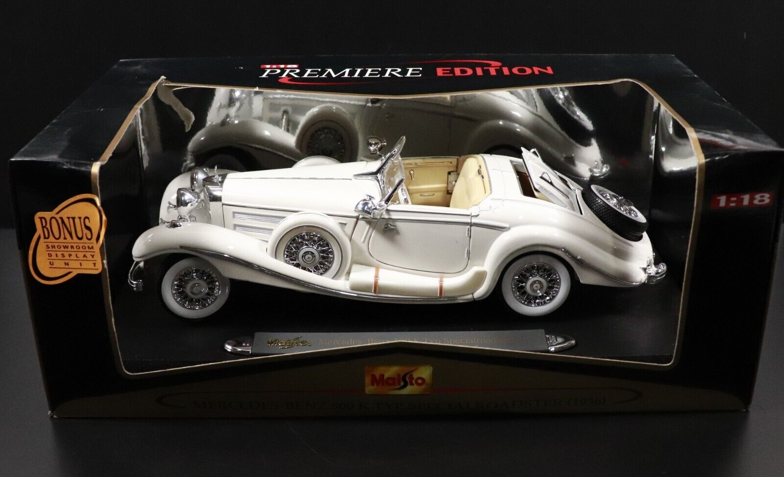 c2000 Maisto Mercedes Benz 500 K Typ Special Roadster 1936 1:18 Model Car w/box