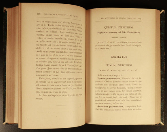 1892 Commentarii In Exercitia Spiritualia Latin Theology Book Leather Vol. 3