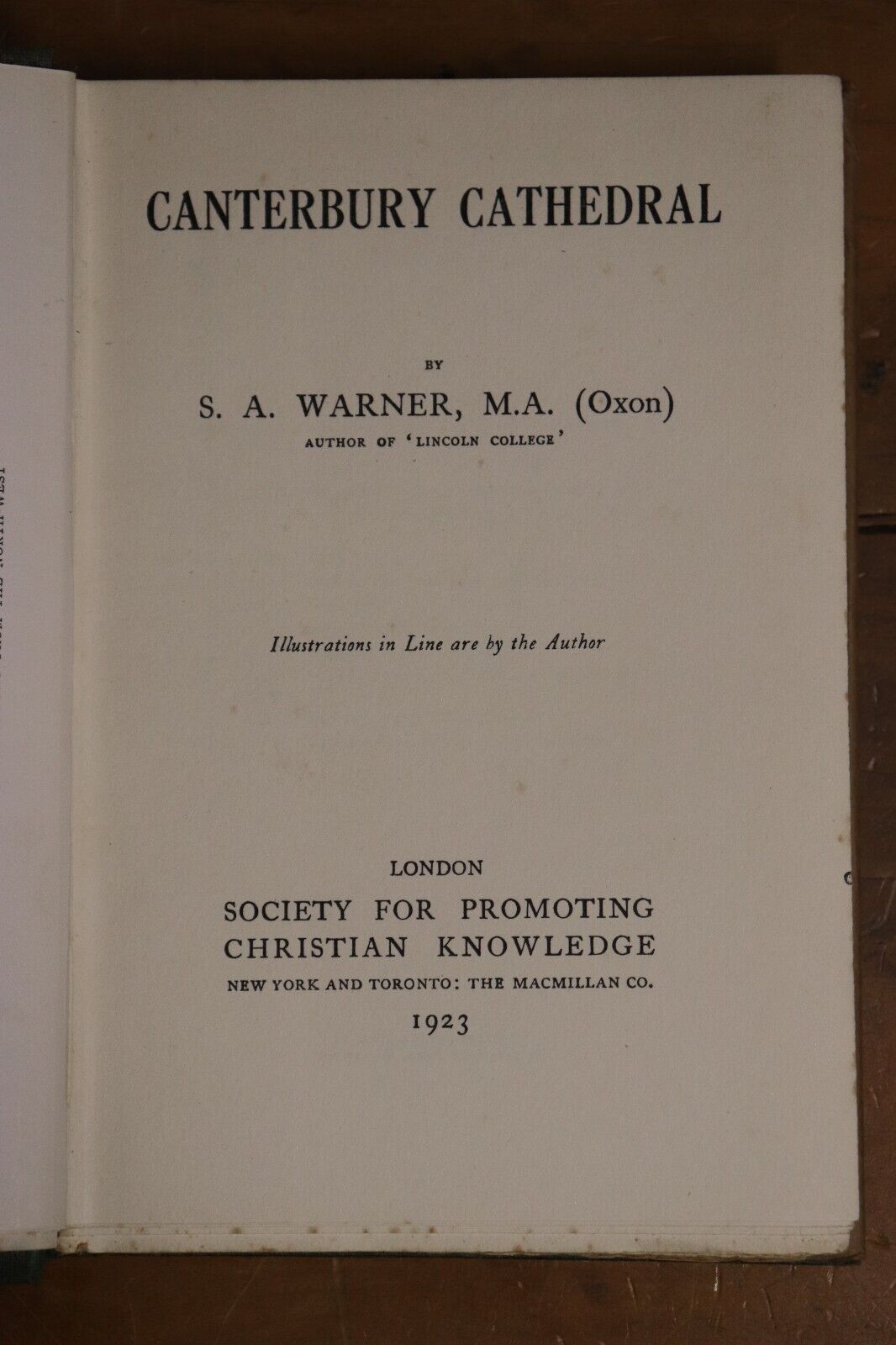 1923 Canterbury Cathedral by SA Warner 1st Edition Antique Architecture Book