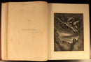 c1880 Milton's Paradise Lost: Gustave Dore Antiquarian Book Engravings In Red-13