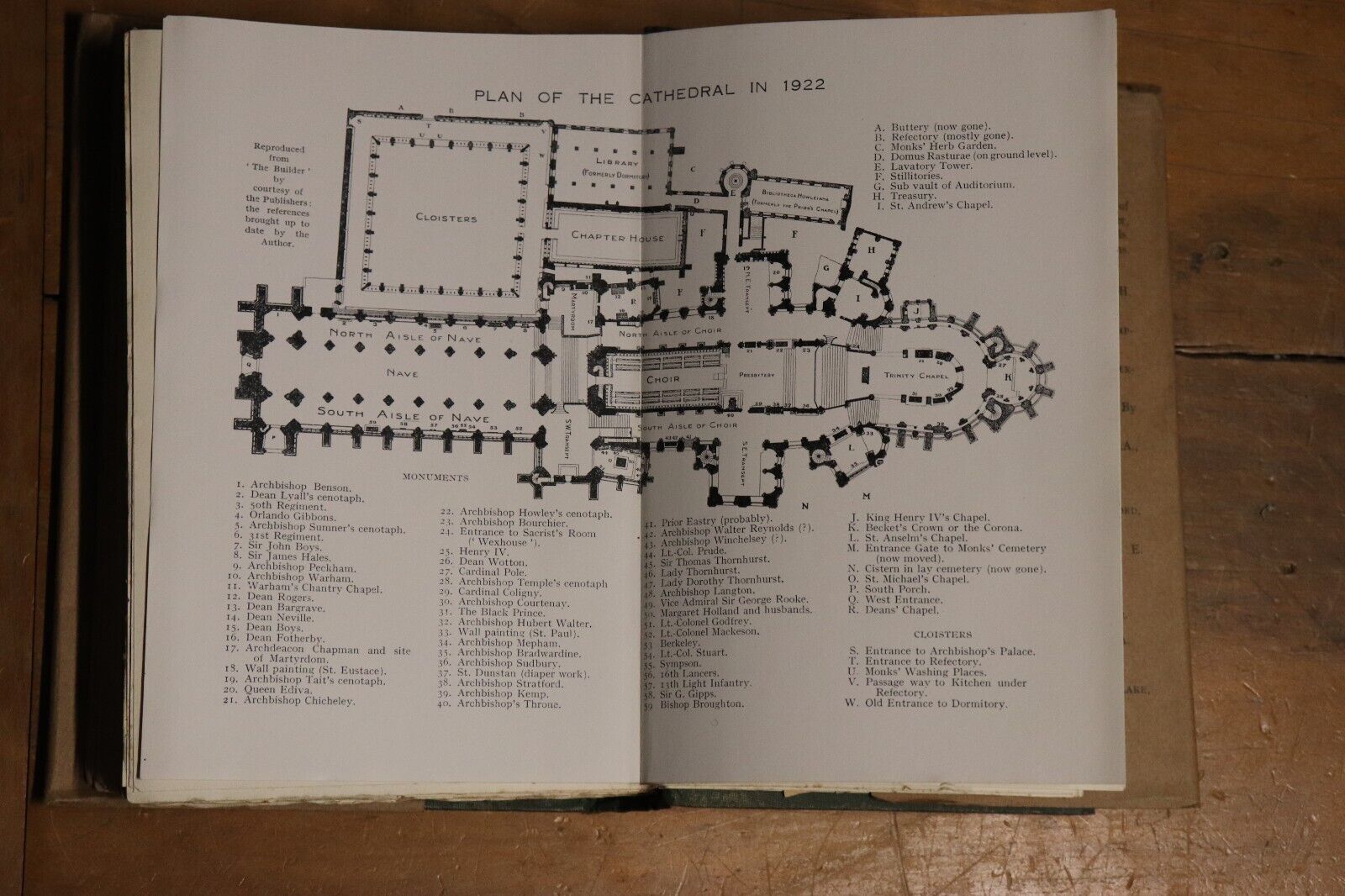 1923 Canterbury Cathedral by SA Warner 1st Edition Antique Architecture Book