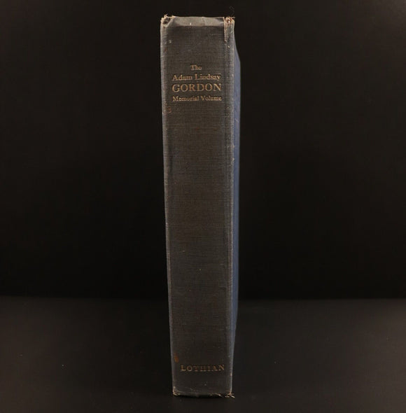1926 The Adam Lindsay Gordon Memorial Volume by E.A. Vidler Antique Poetry Book