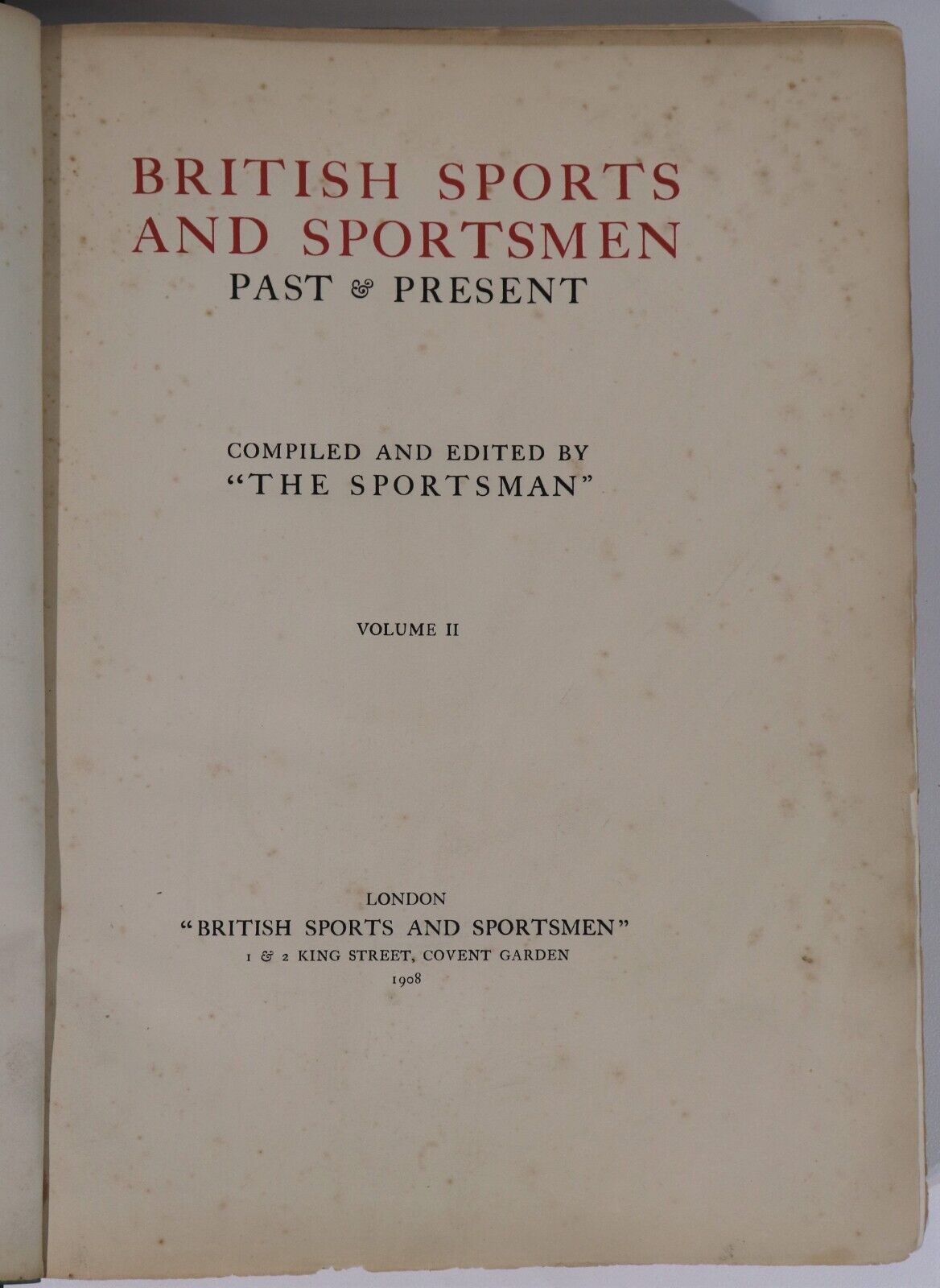 1908 British Sports & Sportsmen - Past & Present Antique Sports History Book - 0