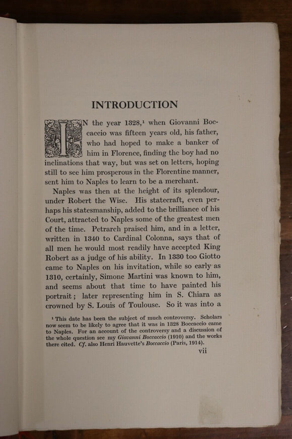 1926 Amorous Fiammetta by Giovanni Boccacci Antique Italian Fiction Book