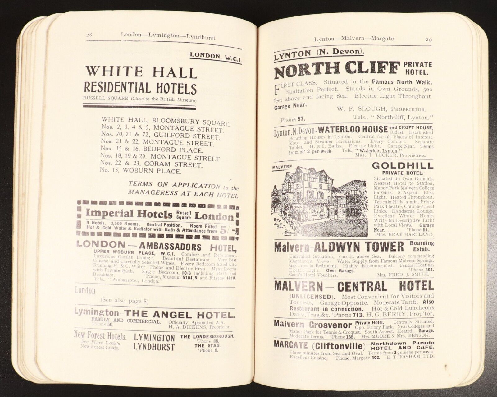 1932 Guide To London: Ward Lock & Co Antique Travel Guide Book w/Maps