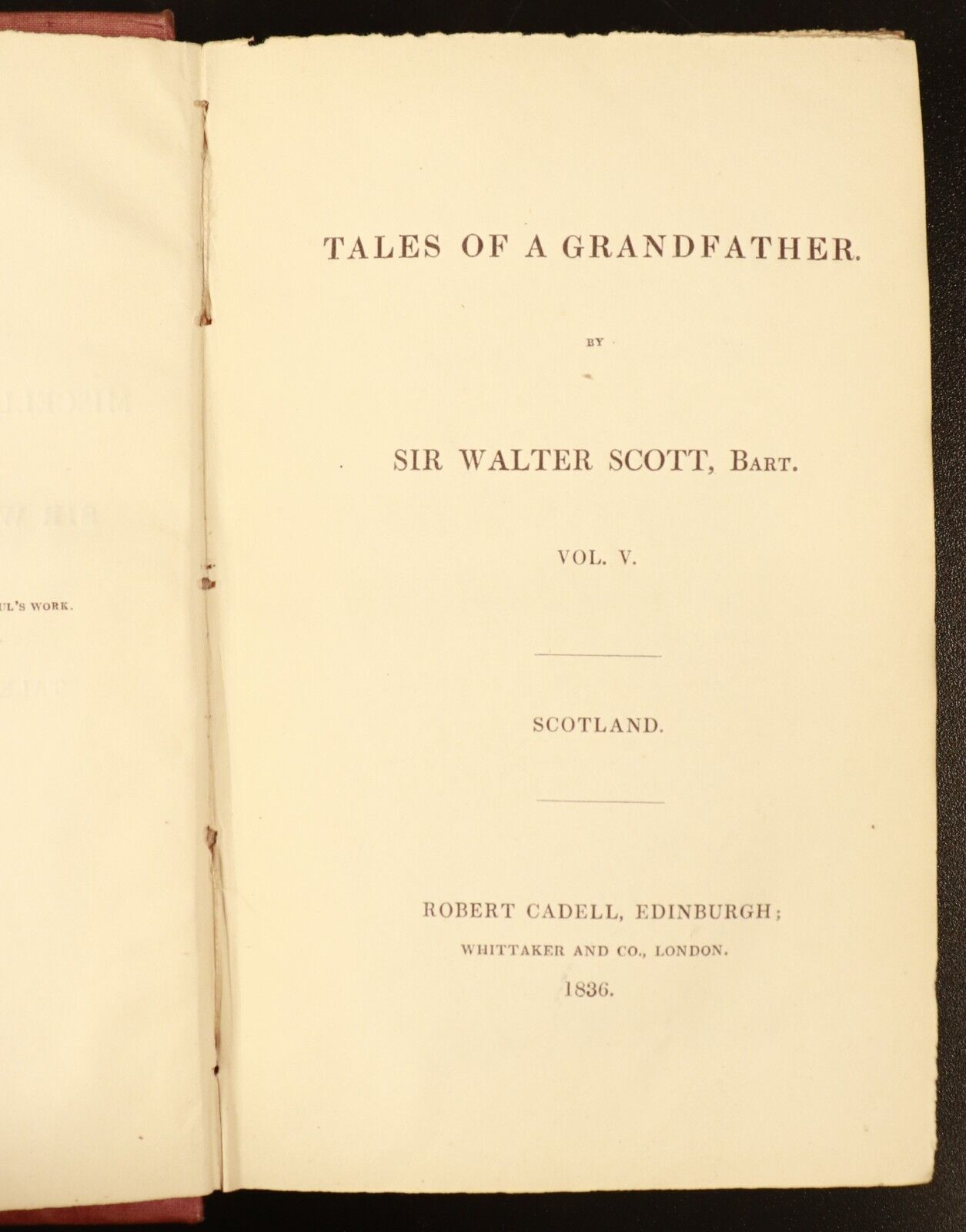 1836 5vol Prose Works Of Walter Scott Tales Of A Grandfather Antiquarian Books