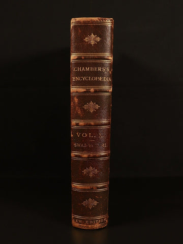 1895 Chambers's Encyclopaedia Vol. X Antique History Book With Maps Leather - 0
