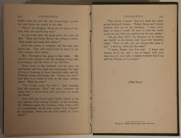1908 Looranna: An Australian Story by M.A. McCarter Antique Fiction Book