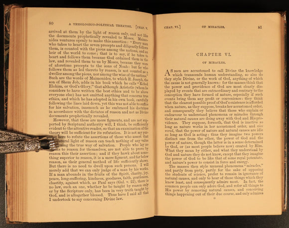 1891 Chief Works Of Benedict De Spinoza Antique British Philosophy Book 2vol