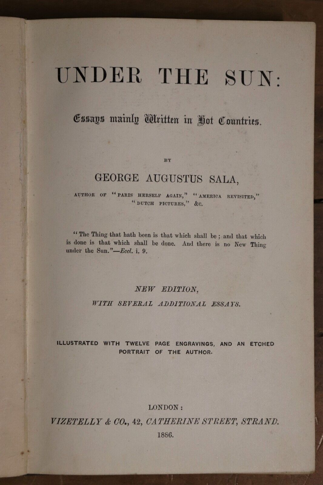 1886 Under The Sun by George Augustus Sala Antique Literature Rare Book - 0