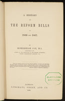 1868 History Of The Reform Bills Antiquarian British Legal History Book-2