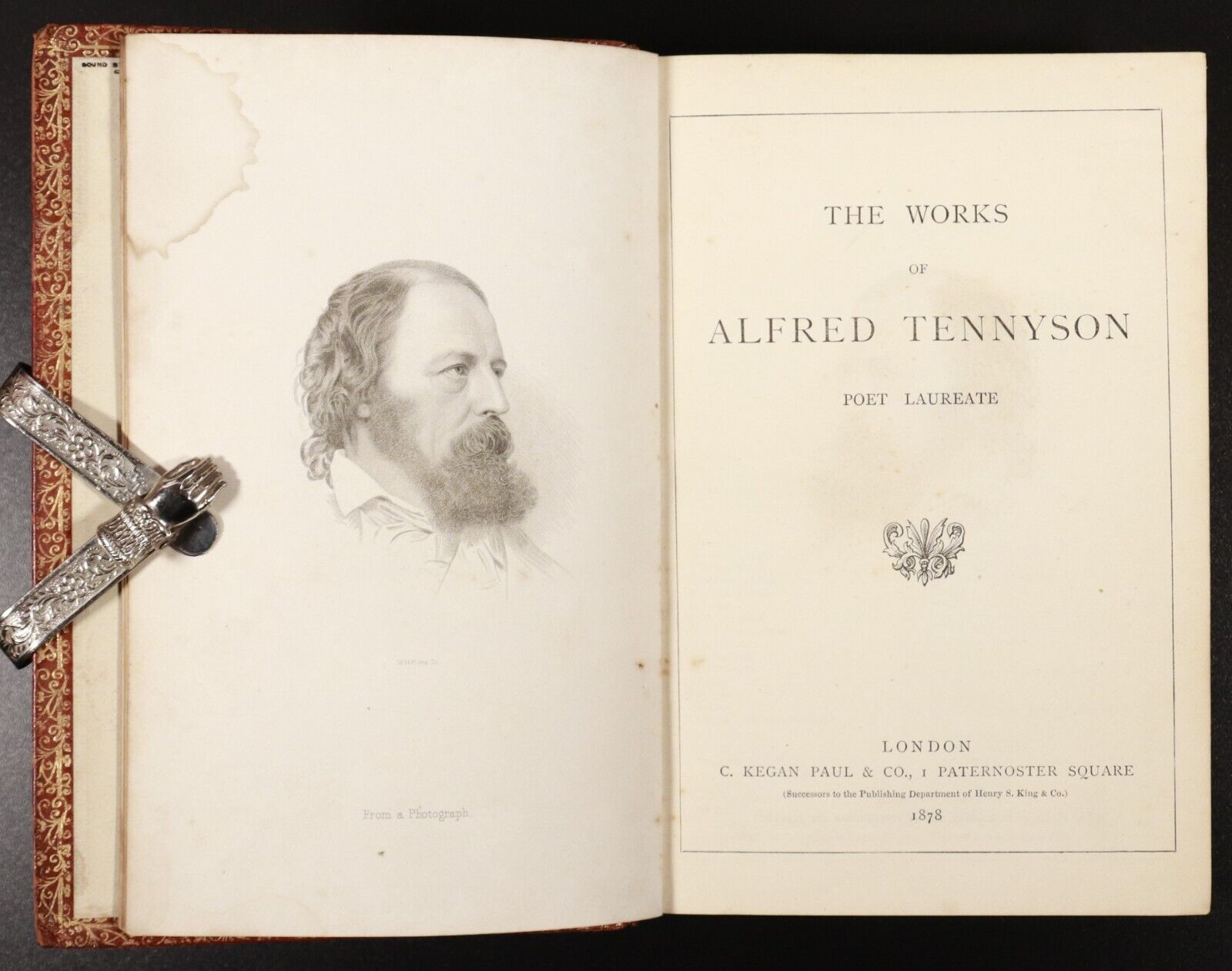 1878 The Works Of Alfred Tennyson Poet Laureate Antique Poetry Book Leather Bind