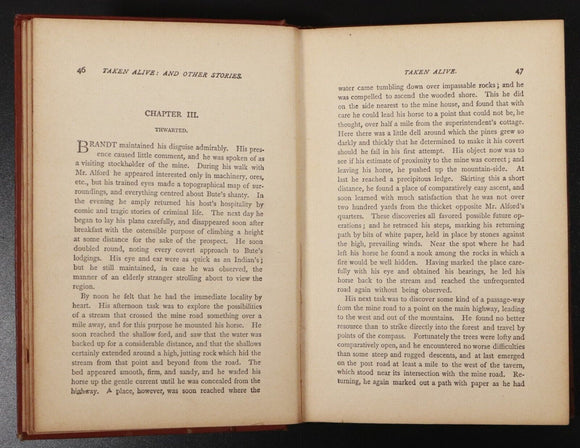 c1910 Taken Alive & Other Stories by E.P. Roe Antique American Fiction Book