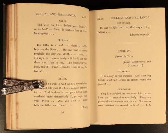 Two Plays by Maurice Maeterlinck c1900 Antique Drama Book Pelleas & Melisanda