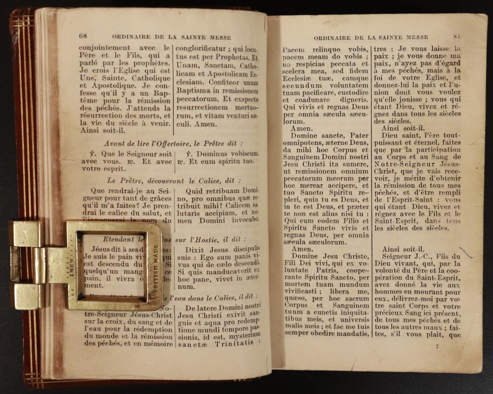 1925 Paroissien Complet ou Heures A L'Usage Du Diocese De Lyon Antique Book