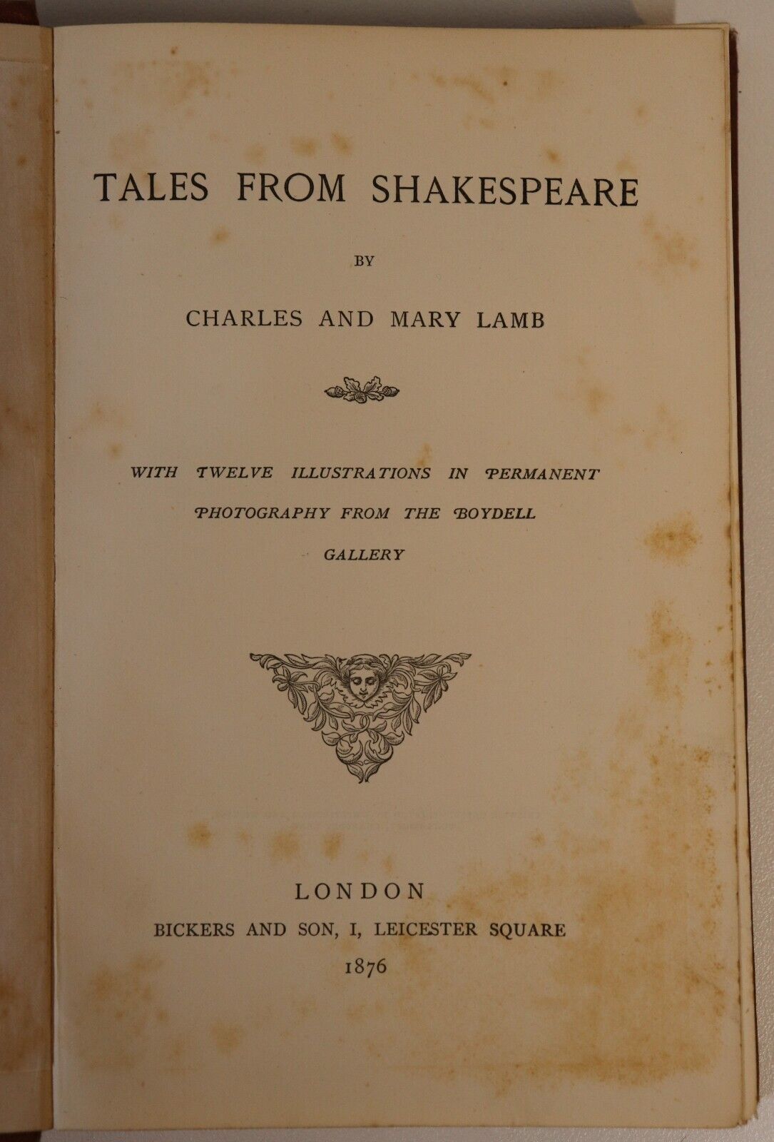 1876 Tales From Shakespeare: Charles & Mary Lamb Antique Literature Book