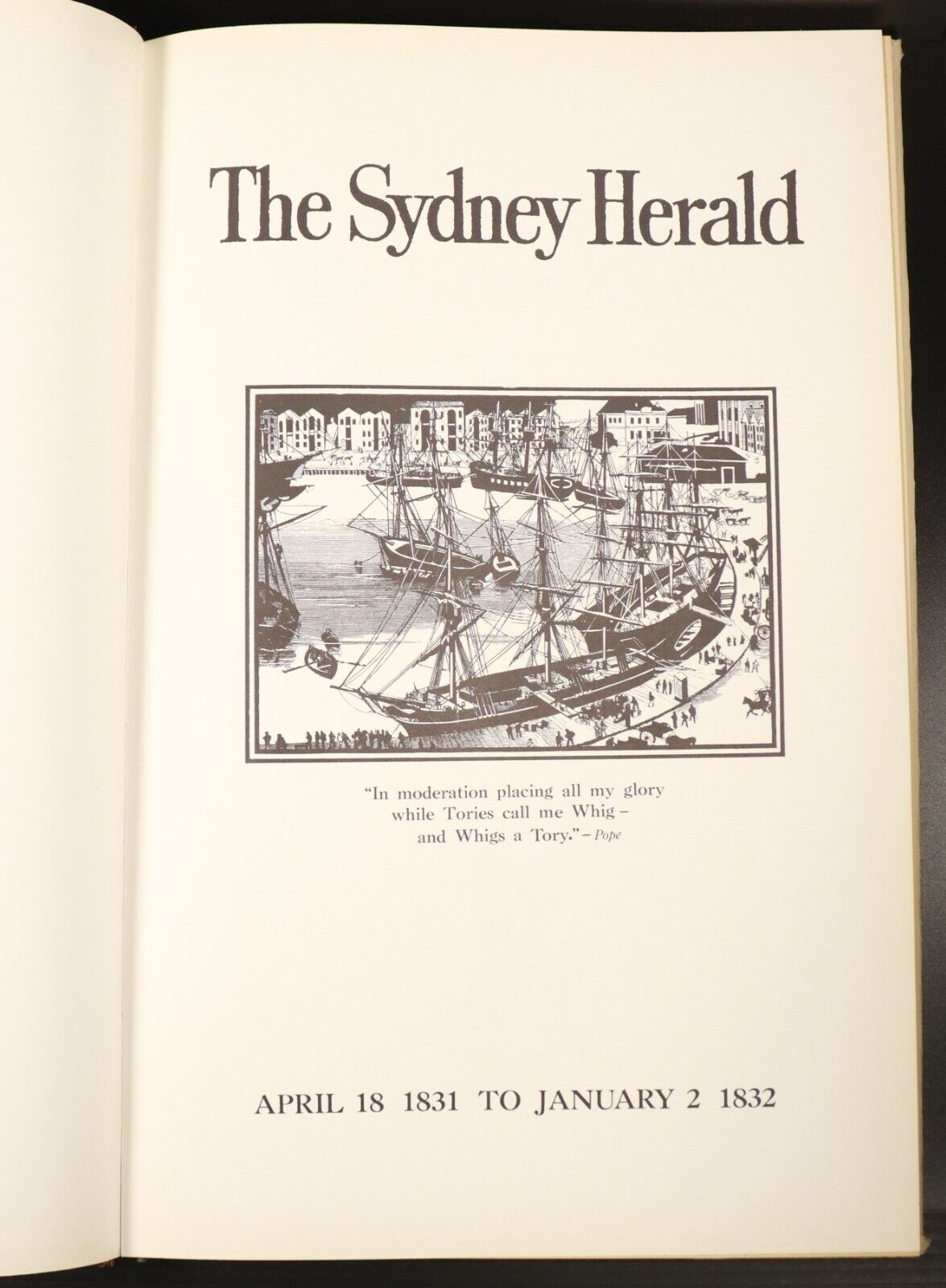 c1982 The Sydney Morning Herald 1831 to 1832 Australian Newspaper Facsimile Book