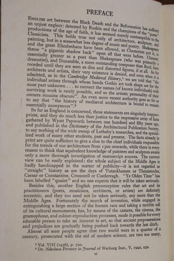 1947 Gothic England 1300 to 1550 by John Harvey 1st Ed British History Book