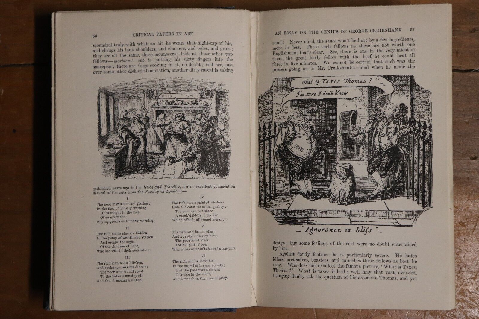 1904 Critical Papers In Art by WM Thackeray Antique Art History Book