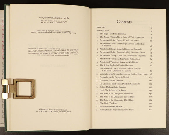 1965 Decision At The Chesapeake by H.A. Larrabee American Military History Book