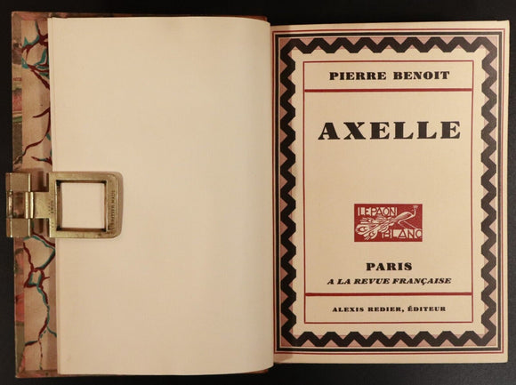 c1932 Axelle by Pierre Benoit Ltd Edition French Fiction Book Fine Binding
