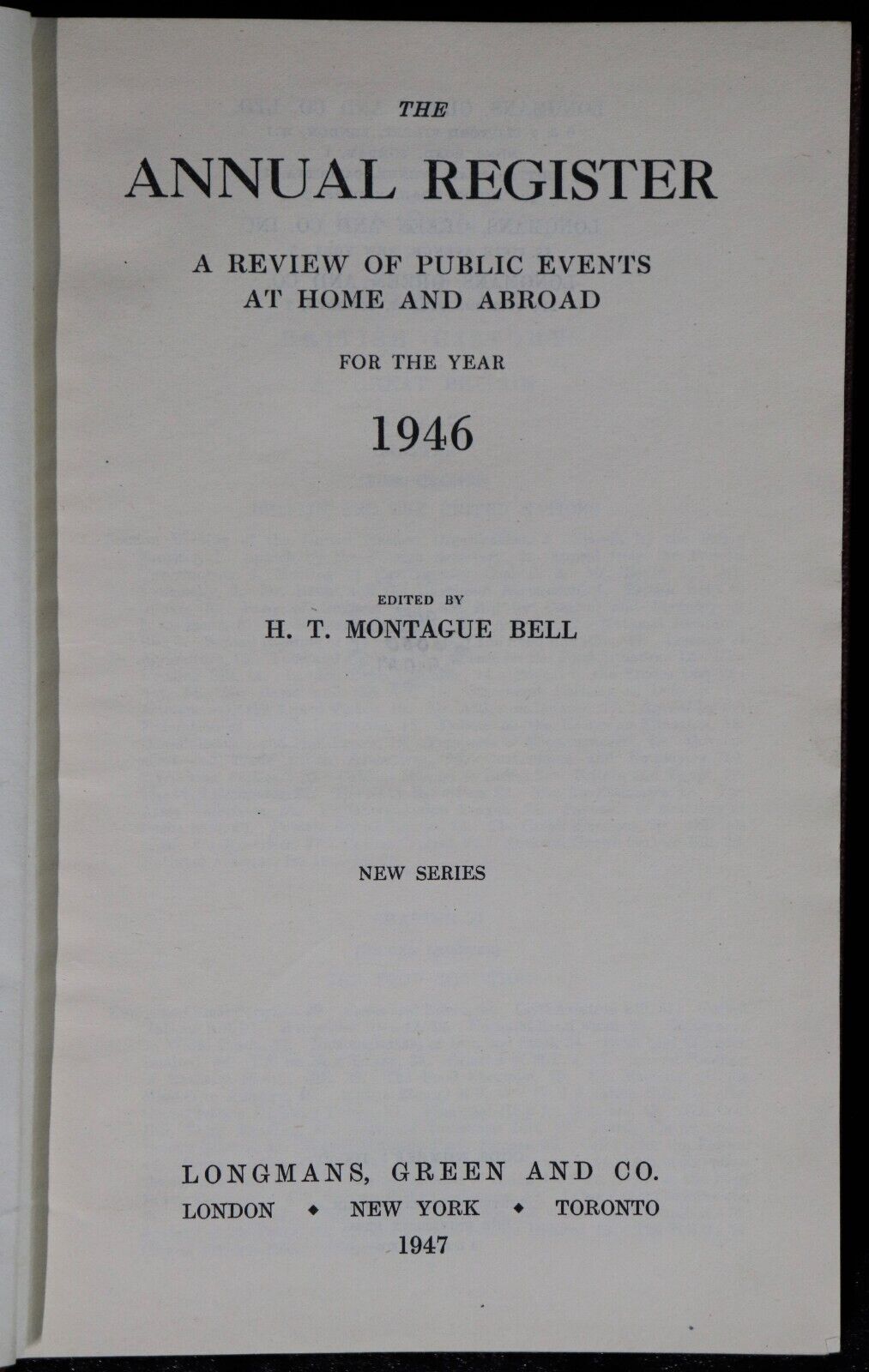 c1945 2vol The Annual Register For Years 1945 & 1946 British World History Books