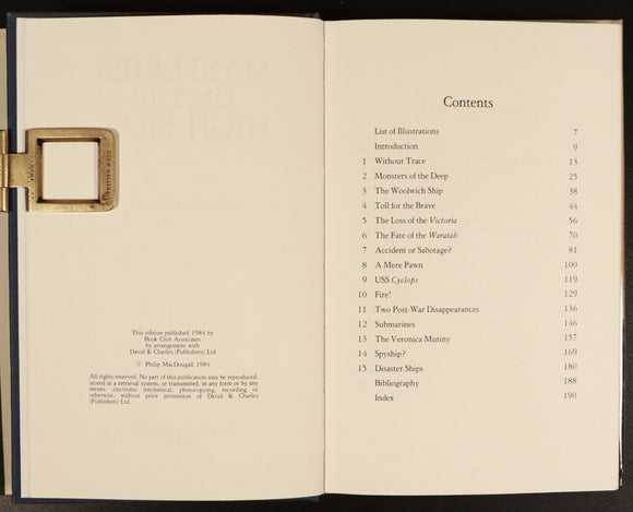 1984 Mysteries On The High Seas by P. MacDougall 1st Ed. Maritime History Book