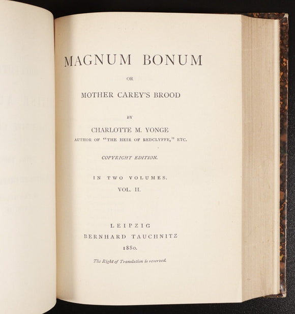 1880 Magnum Bonum by Charlotte M. Yonge Antique British Fiction Book