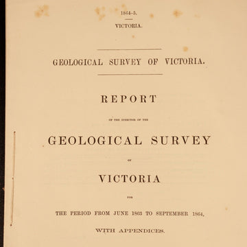1865 Geological Survey Of Victoria Colonial Government Report History Book 1864 - 0
