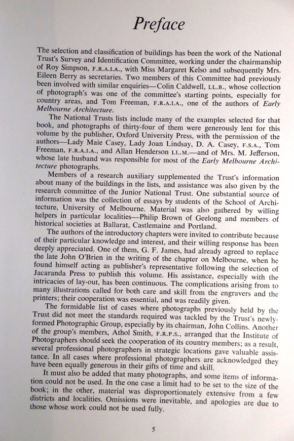 1966 Historic Buildings of Victoria D. Saunders Australian Architecture Book