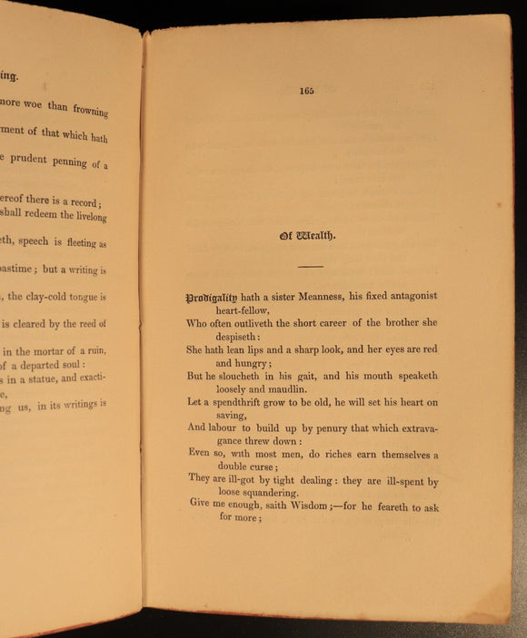 1848 Proverbial Philosophy by Martin Farquhar Tupper Antique Philosophy Book