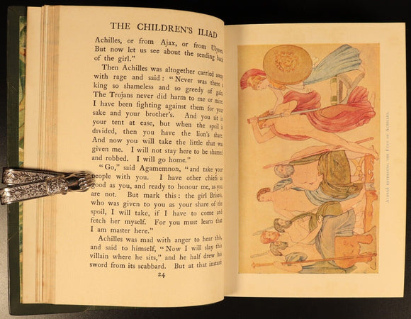 The Children's Iliad by Homer 1925 Antique Fiction Book Prize Leather Binding