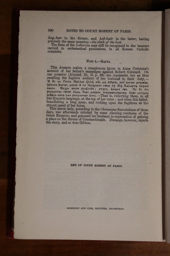 c1910 Count Robert Of Paris by Sir Walter Scott Antique British Literature Book