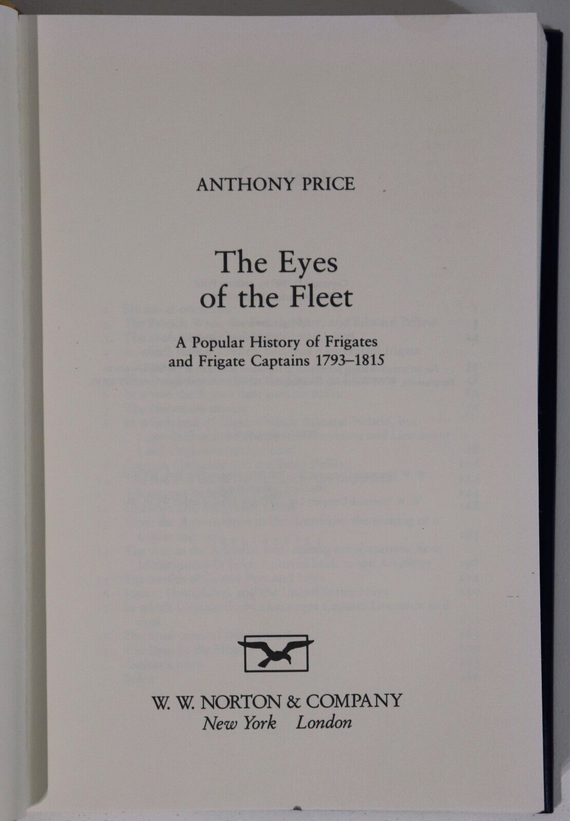 1996 The Eyes Of The Fleet by Anthony Price British Maritime History Book