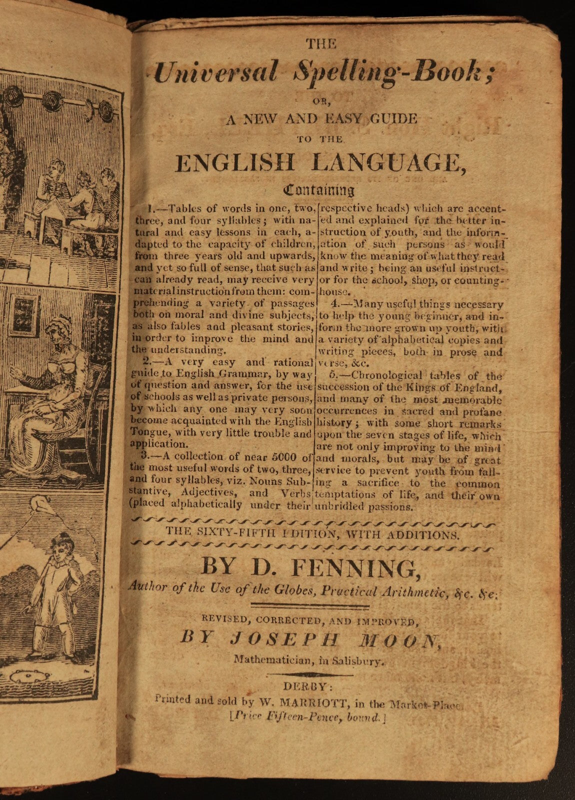 c1820 The Universal Spelling Book by Fenning & Moon Antiquarian Reference Book
