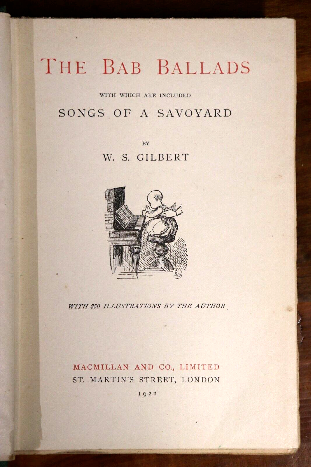 1922 The Bab Ballads by W.S. Gilbert Antique British Literature Book Sullivan - 0