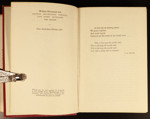 1957 On The Beach by Nevil Shute Vintage British Fiction Book 1st Aust. Edition