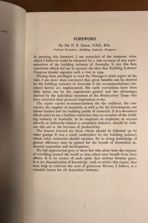 1955 The Australian Building Industry Productivity Report Architectural Book