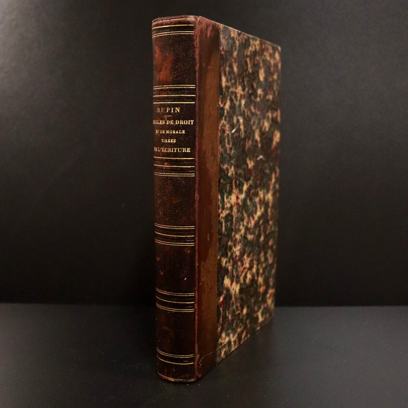 1858 Règles de Droit et de Morale by M. Dupin Antiquarian French Theology Book