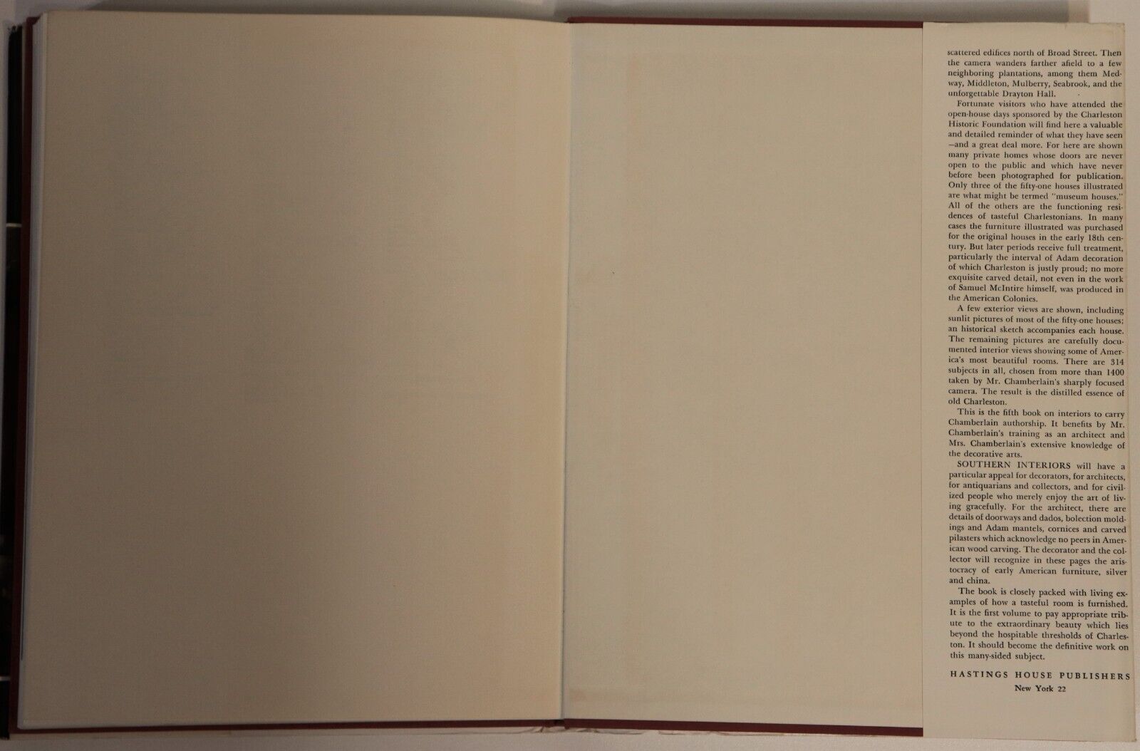 1956 Southern Interiors Of Charleston Vintage American Architecture Book