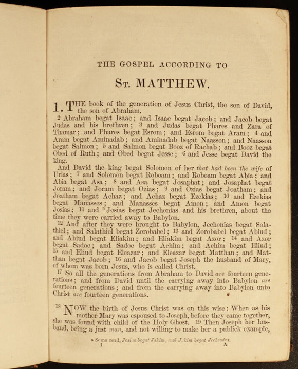 1871 The New Testament Of Our Lord Jesus Christ In Paragraphs Antiquarian Bible