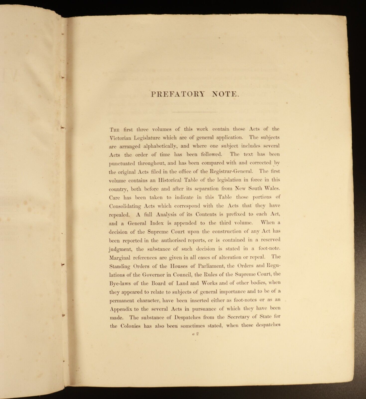 1866 Victorian Statutes Colony Of Victoria Antiquarian Australian History Book