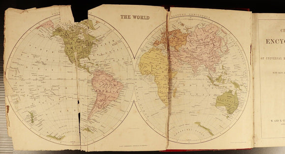 c1868 3vol Chambers's Encyclopaedia Antiquarian Reference Books Maps Australia