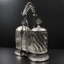 Rogers Smith & Co Victorian Antique Glass & Pewter Pickle Serving Jars c1895 USA-1