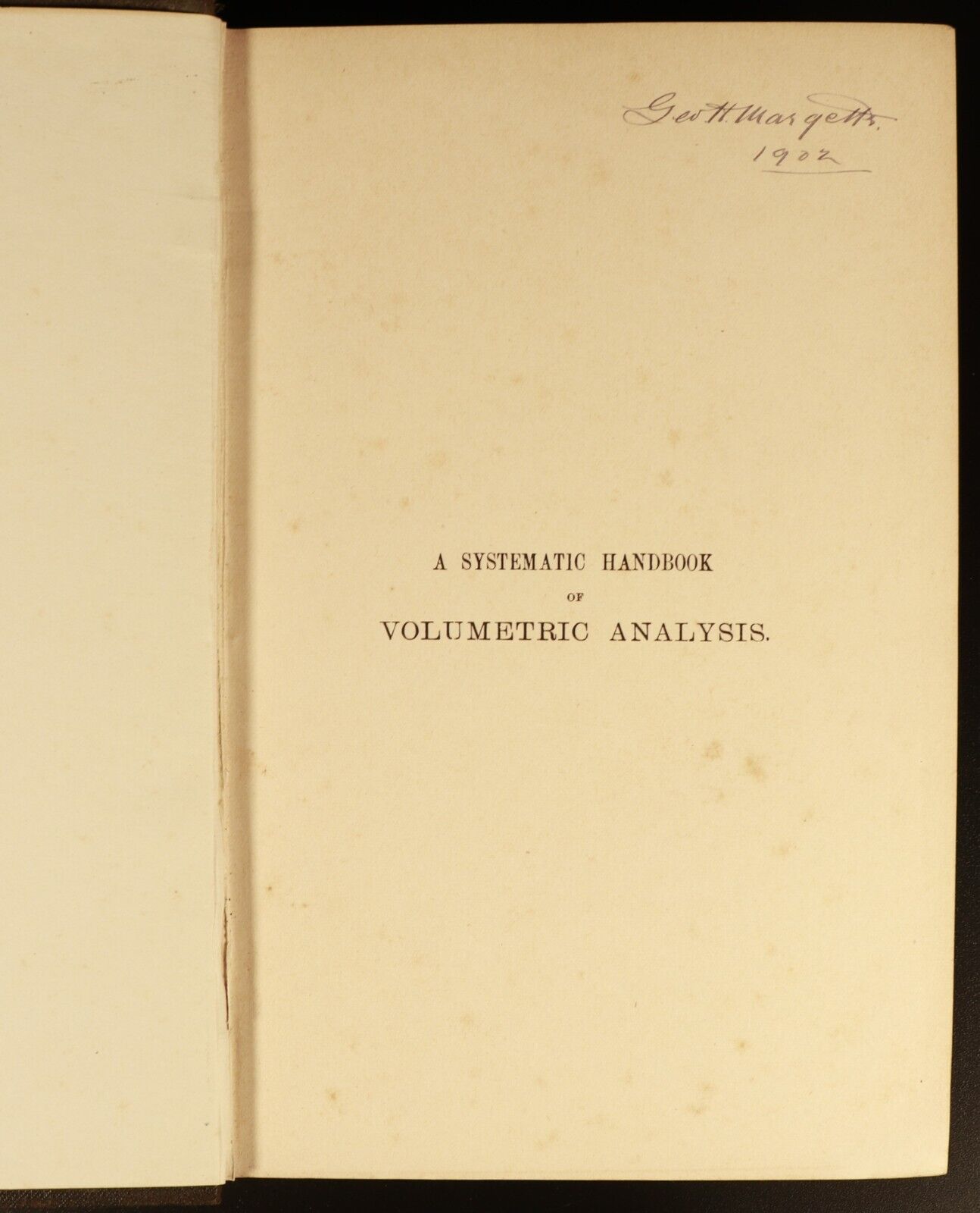 1900 Handbook Of Volumetric Analysis by Francis Sutton Antique Science Book