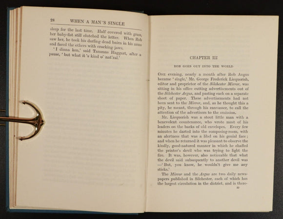 1924 When A Man's Single Literary Life J.M. Barrie Antique Scottish Fiction Book