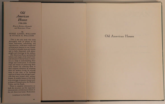 1967 Old American Houses by H&O Williams Vintage American Architecture Book