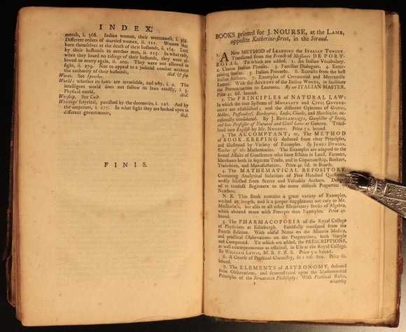 1750 The Spirit Of The Laws by M. De Secondat Antiquarian Legal History Book V2