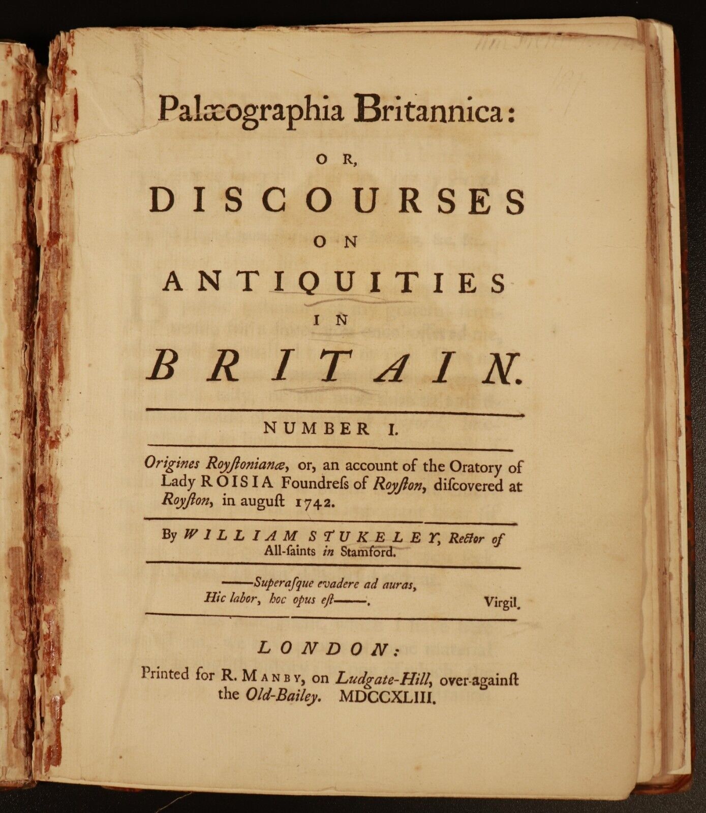 1743 Palaeographia Britannica Discourses On Antiquities Britain Antiquarian Book