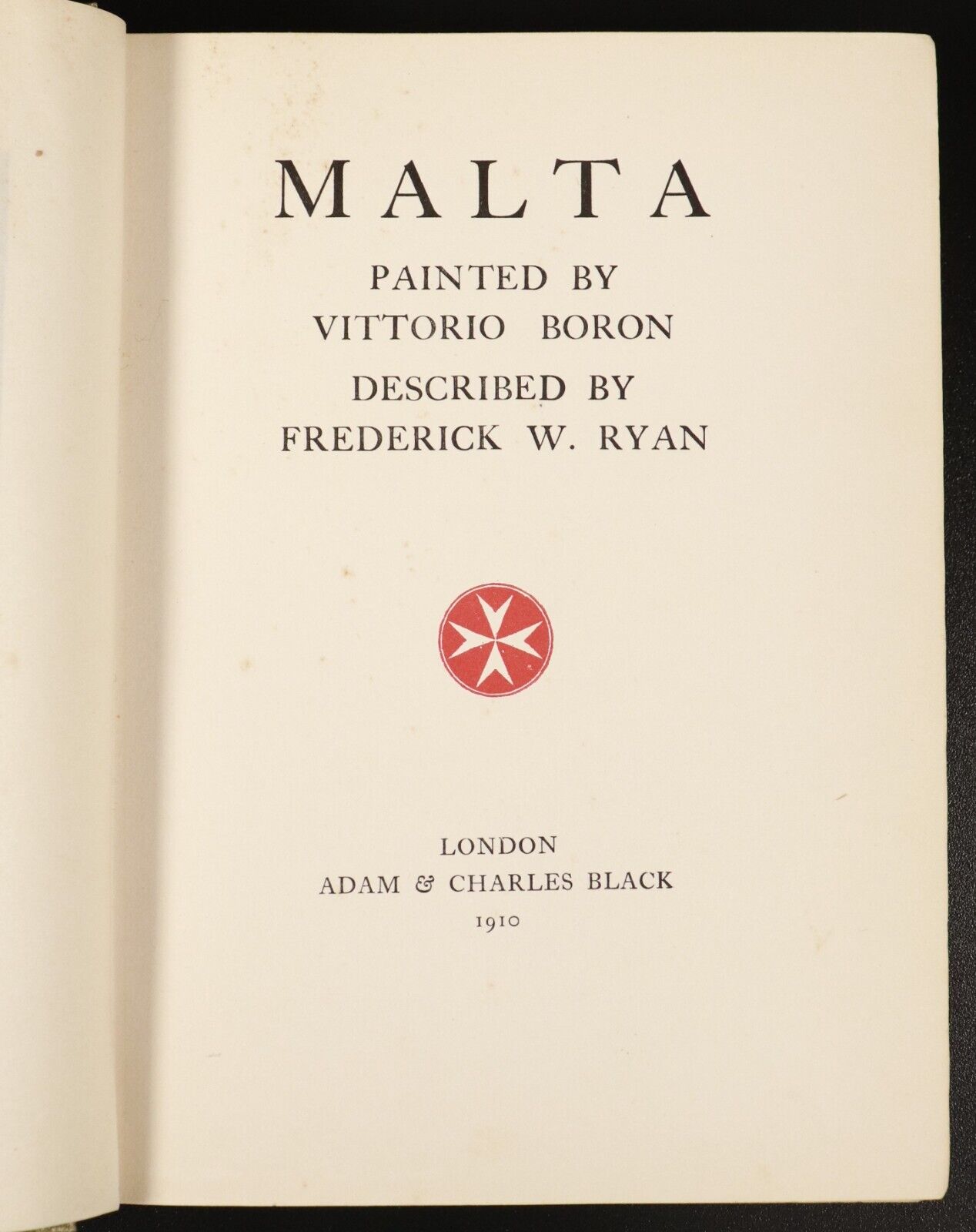 1910 Malta by Vittorio Boron 1st Edition Antique History Book Illustrated w/Map